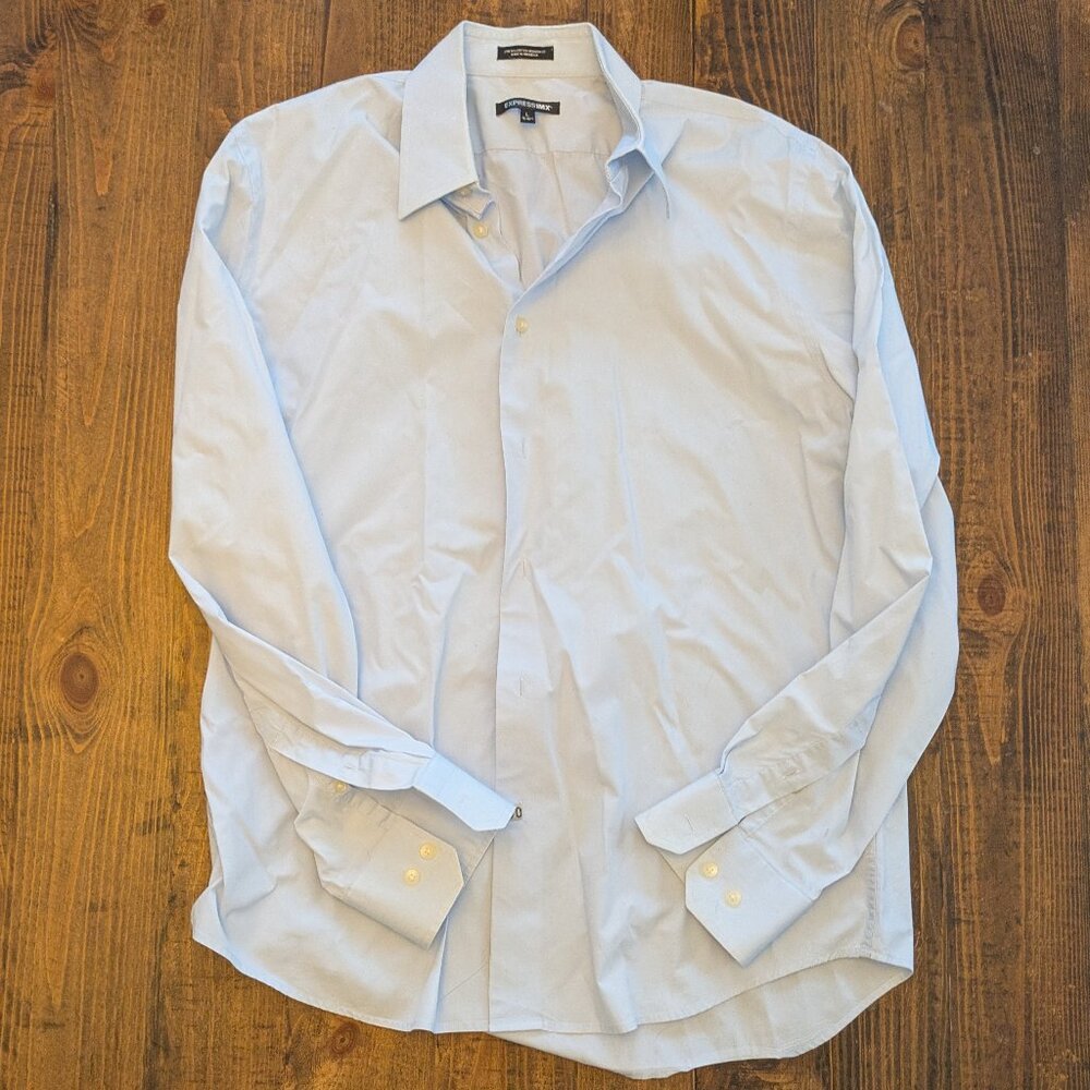 Express 1MX Men's Button Down Shirt, Blue